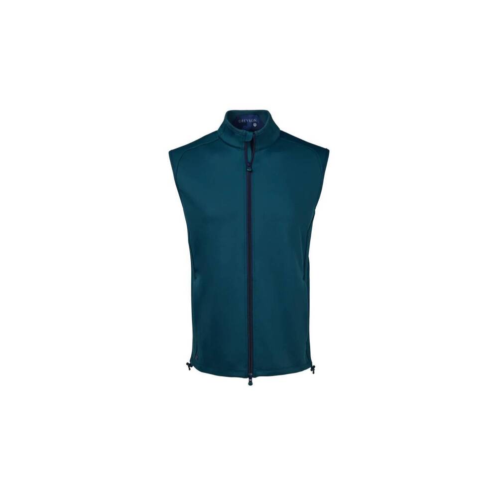 NEW GREYSON CLOTHIERS unisex sequoia zip front vest in aegean green